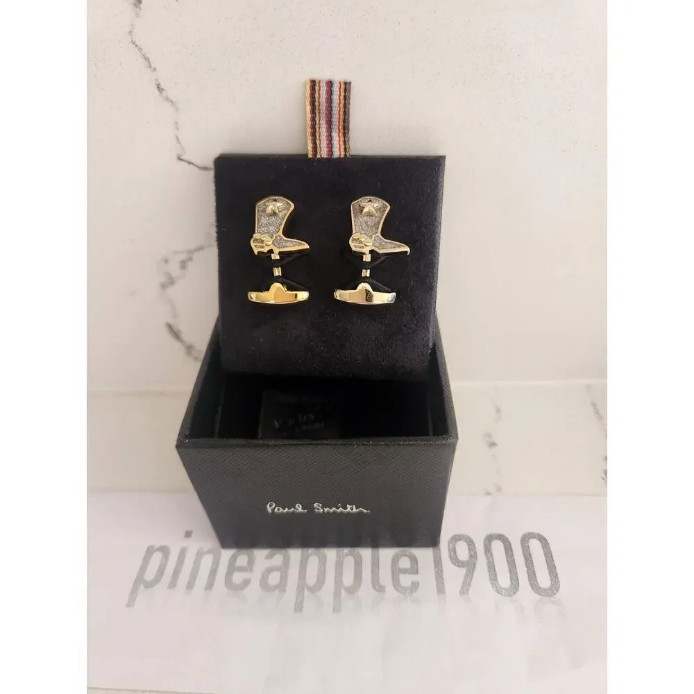 NIB Paul Smith Metal CUFFLINKS Boots With Star
